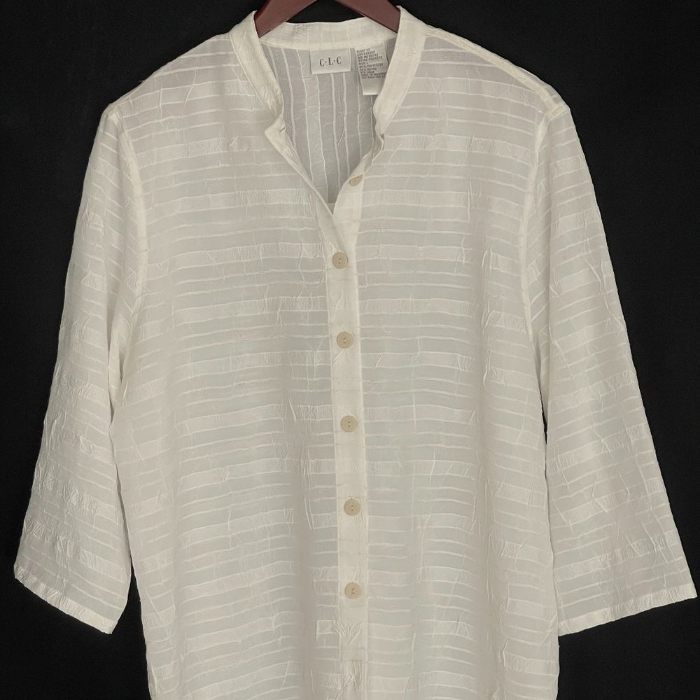 Vintage C.L.C Linen blend sheer blouse